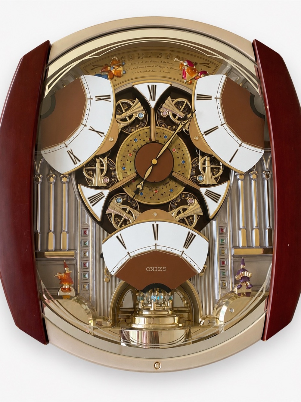 Seiko Brown and Gold Animated Musical Wall Clock